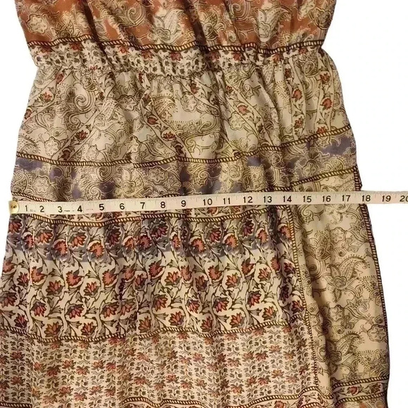 Lily Rose Long Mazi Dress Flare Sleeve Size M Neutral Colors Sheer With Lining - Picture 9 of 16